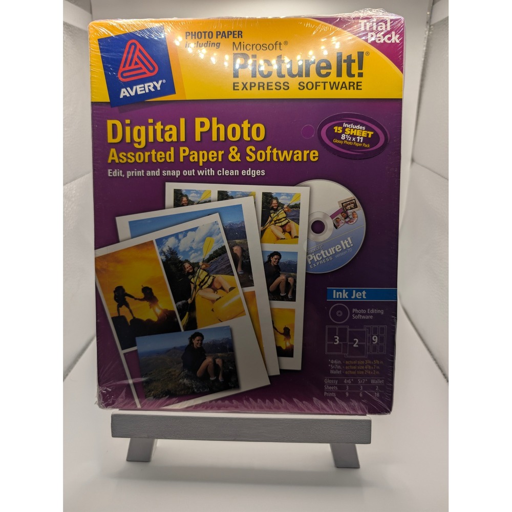 Avery‎ Photo Paper Microsoft Picture It Express Software Trial Pack Glossy 15ct